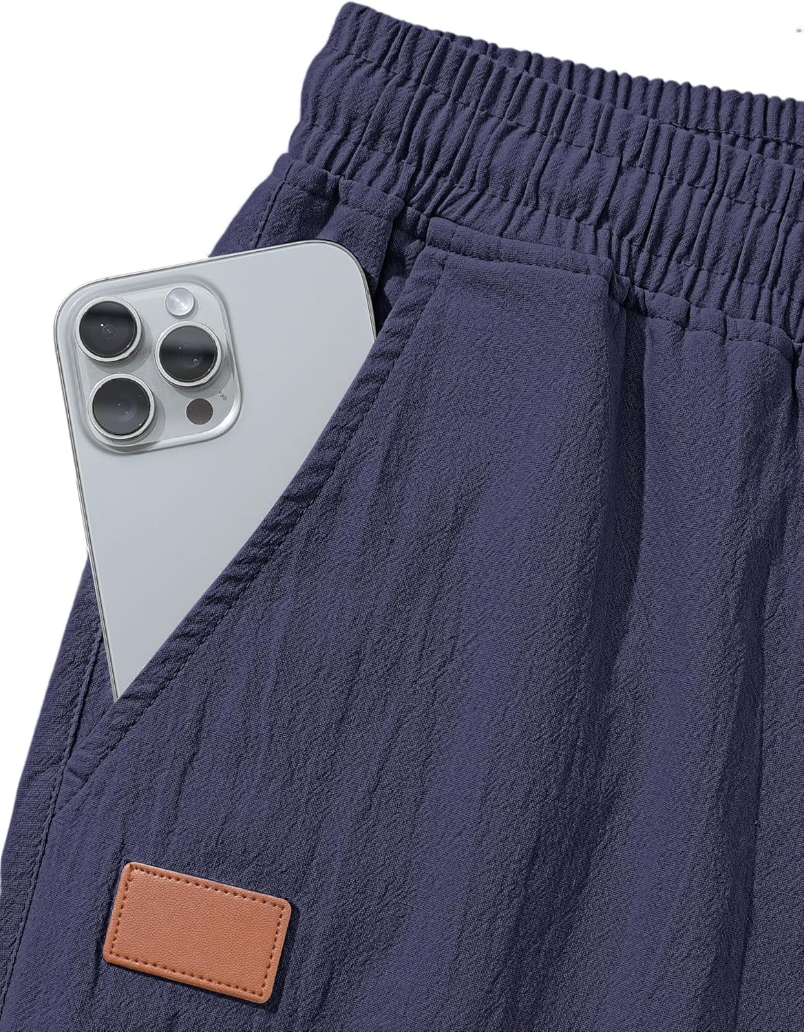 Detalle 2 de TARAINYA Baumwolle Leinenhose Herren – sommerliche Luftigkeit mit Kordelzug und praktischen Taschen