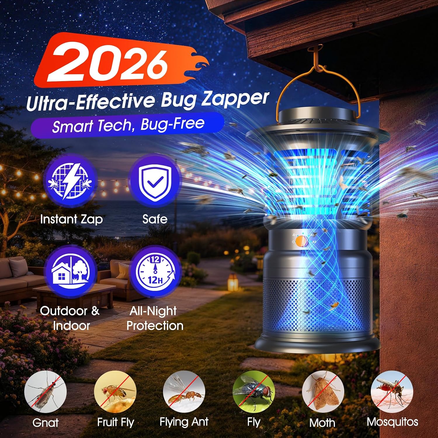 Detalle de Sayneep Cordless Bug Zapper 10000mAh