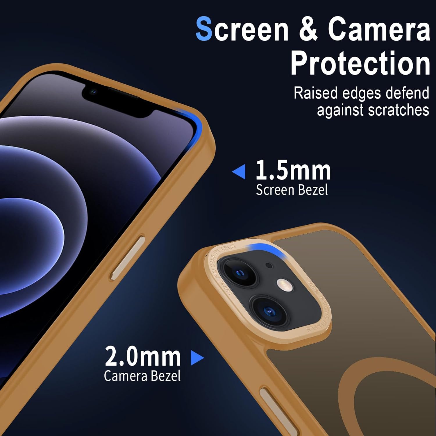 Detalle 2 de XTCASE Coque Magnétique pour iPhone 12 – Translucide Mat, Protection TPU/PC, MagSafe