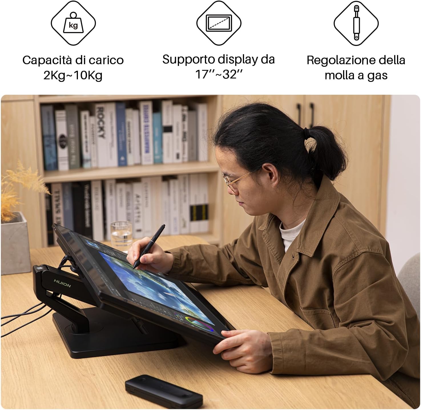 Detalle 2 de HUION ST500 Supporto regolabile per schermi 17-32
