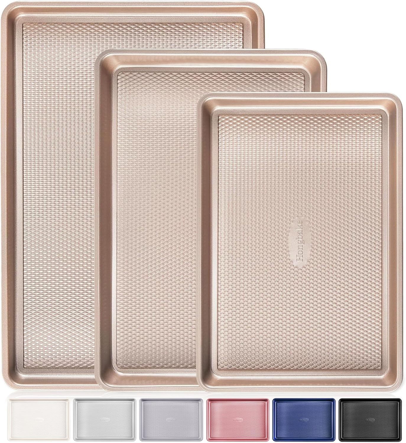 HONGBAKE Baking Sheet Pan Set 3-piece 0.8mm