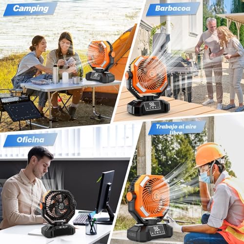 Thumbnail 7 de Camping Ventilador con Luz LED Multper – 20000 mAh, recargable, control remoto y 5 velocidades para tienda de campaña