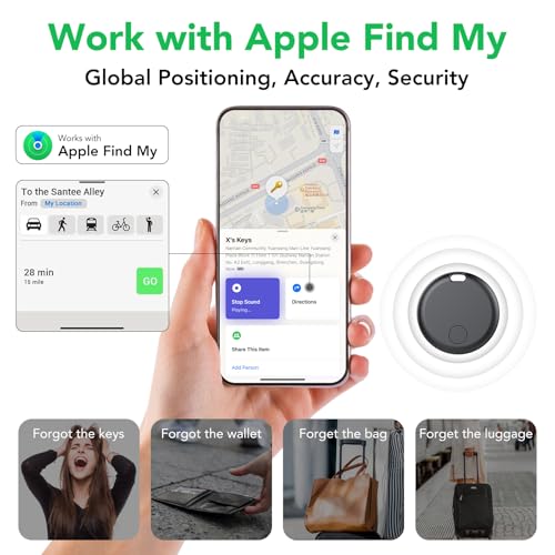 Detalle 2 de Smart Tracker Tags 4 Pezzi di aowoka per Apple Find My: localizzatore Bluetooth IP67 con batteria sostituibile