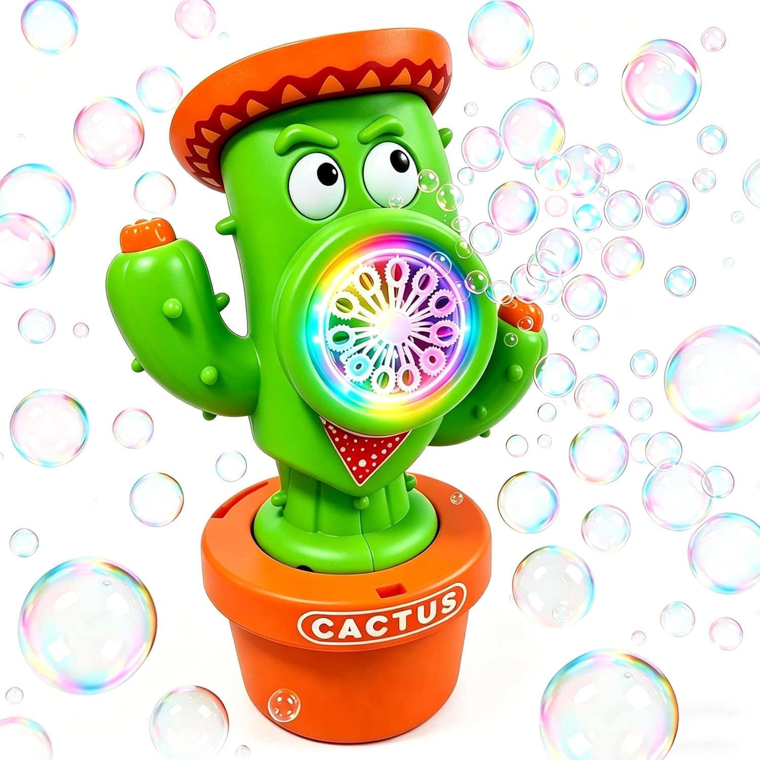 Detalle de Protado Bubble Machine for Kids – Rechargeable Dancing Cactus Bubble Blower