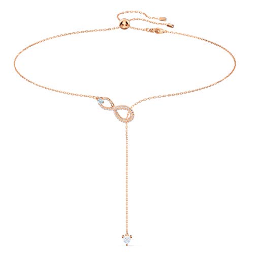 Detalle de Swarovski Collier en Y Infinity Blanc – Placage or rosé, élégance au quotidien