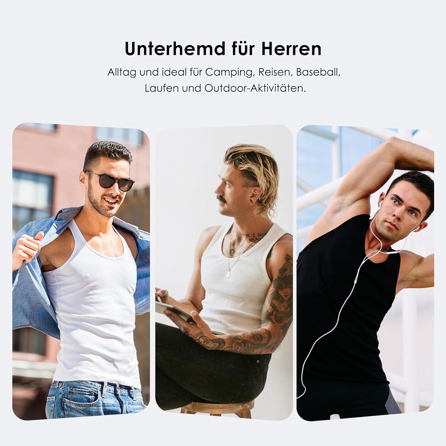 Thumbnail 5 de YouShow Unterhemd Herren 3/5er Pack – 100% Baumwolle Feinripp, hautfreundlich und langlebig