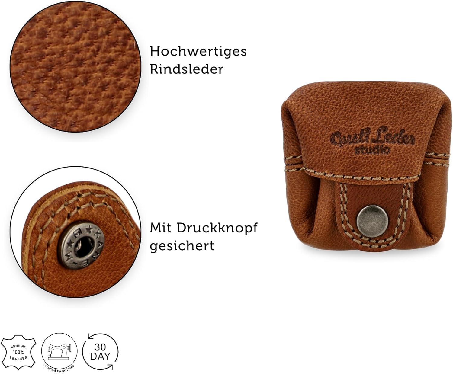 Thumbnail 3 de Gusti Linus Damen Geldbörse aus Leder – kompakte Mini-Wiener-Schachtel im Vintage-Stil