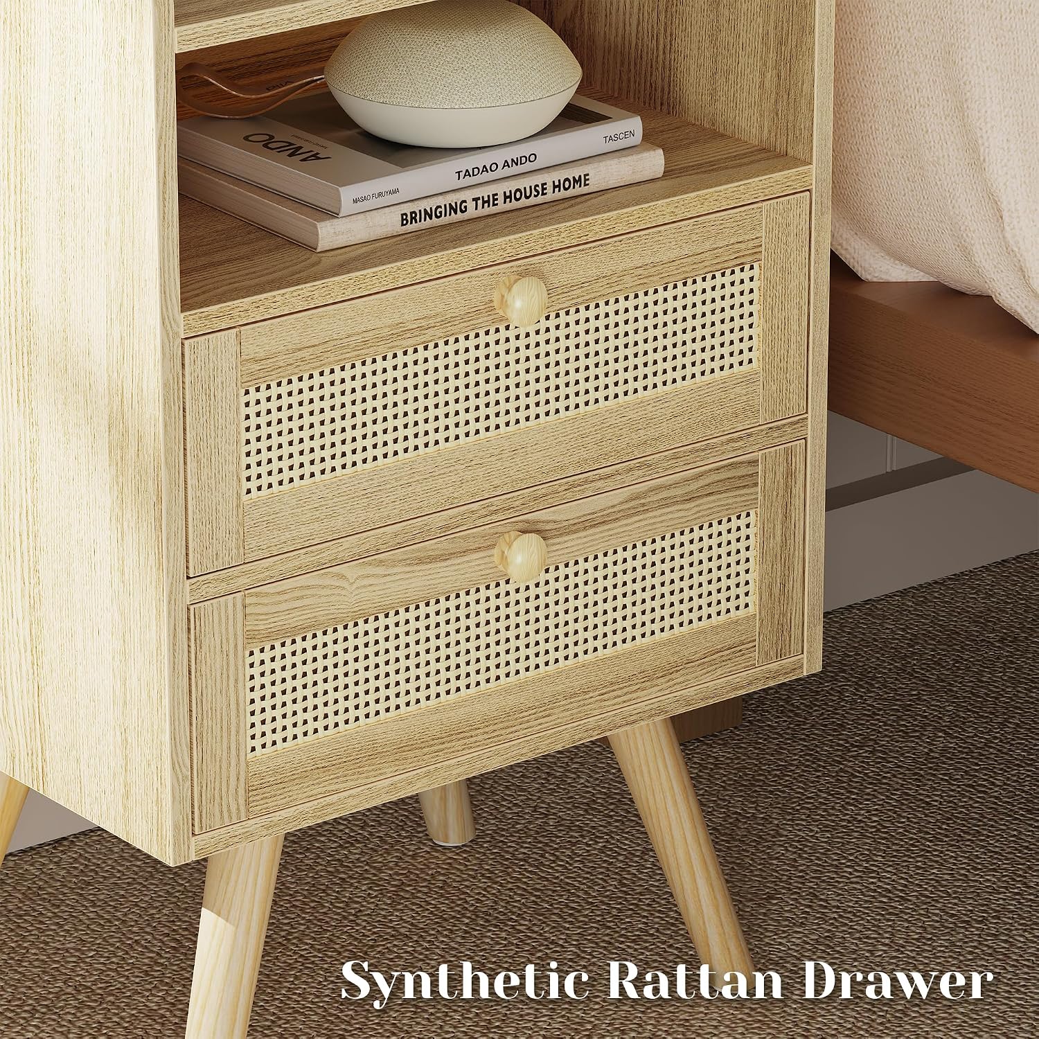 Thumbnail 5 de SUPERJARE 2 Drawer Night Stand 25.2" with Charger