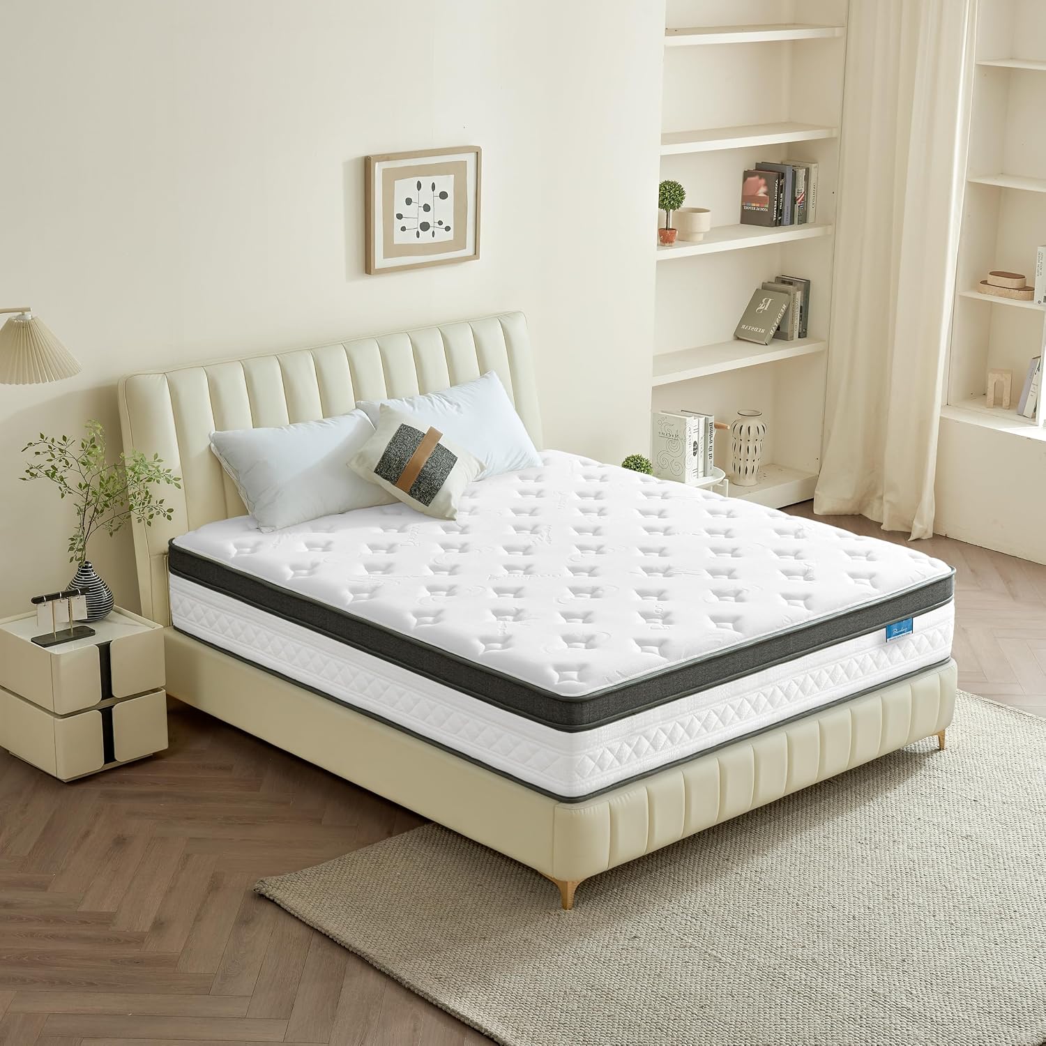 Detalle 2 de Breezleep 12 inch QUEEN Hybrid Mattress, Gel Memory Foam & Pocket Springs