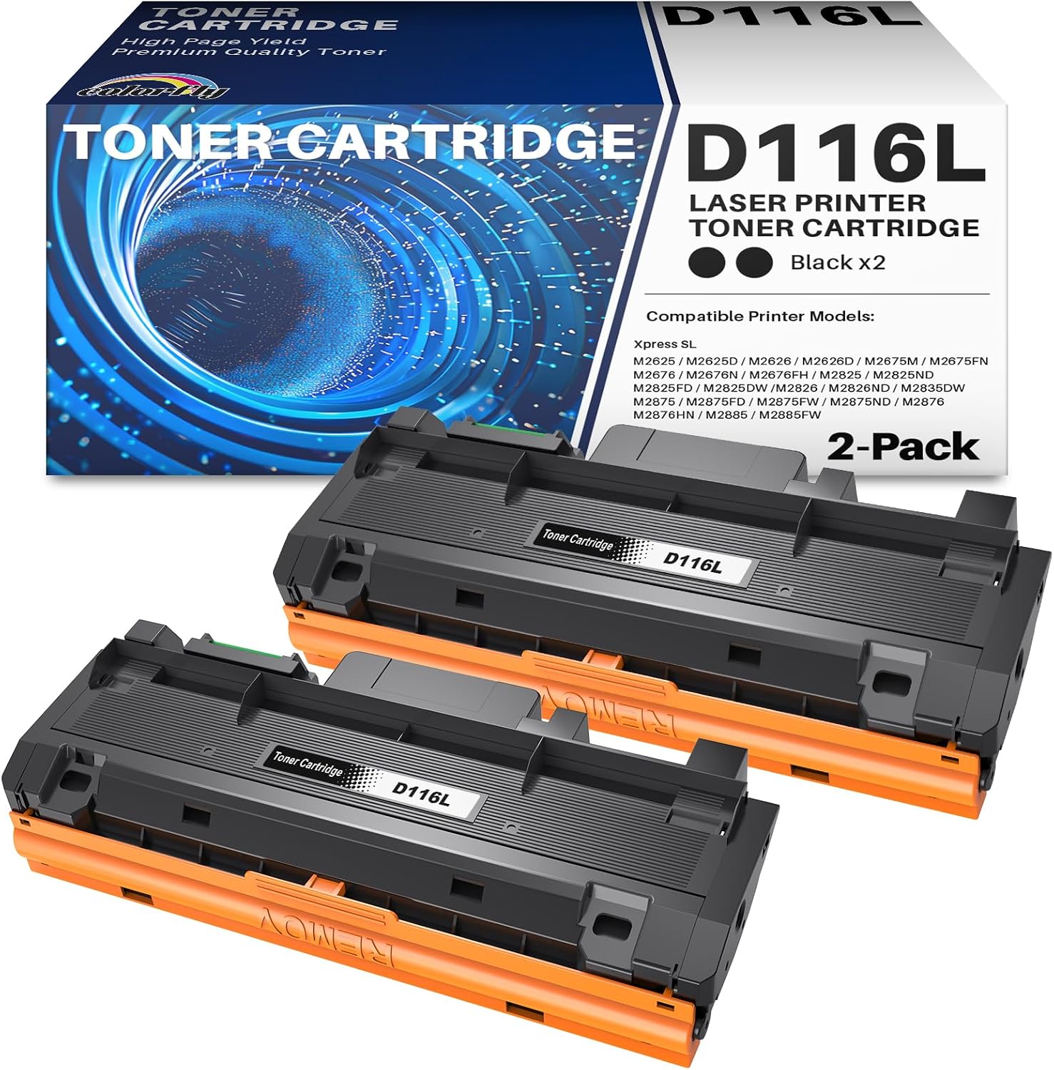 Detalle de Colorfly D116L/D116S Compatible Toner Cartridges (2 Black) for Samsung SL-M2625d & M2885 Series