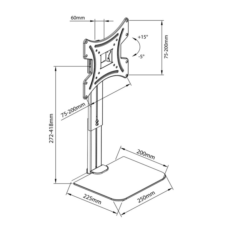 Detalle de Maclean Soporte de Pared para TV 15-42" VESA 200 Máx 20Kg Negro