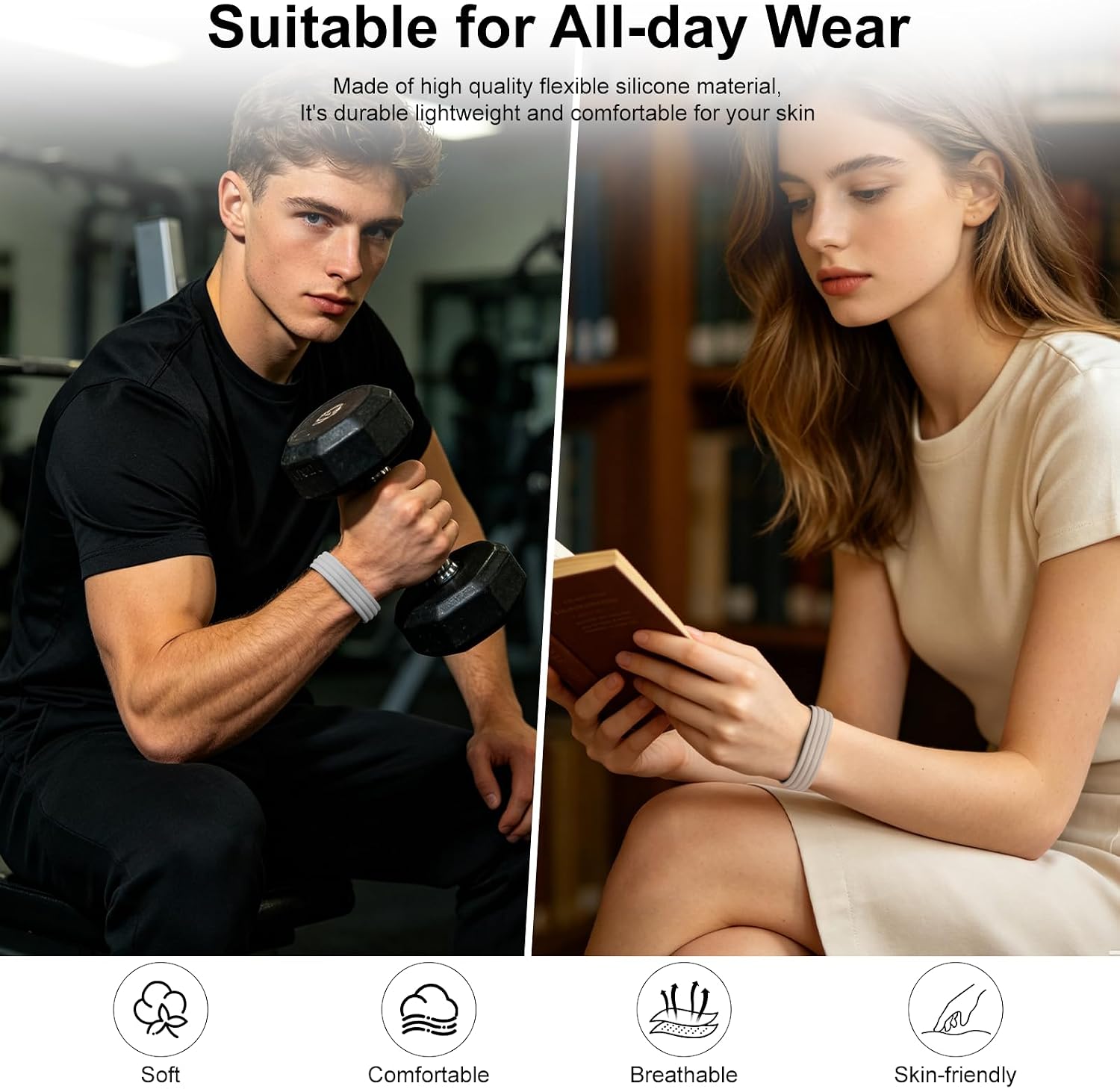 Detalle de Hexasider Soft Silicone Sport Band for Google Fitbit Air, Adjustable