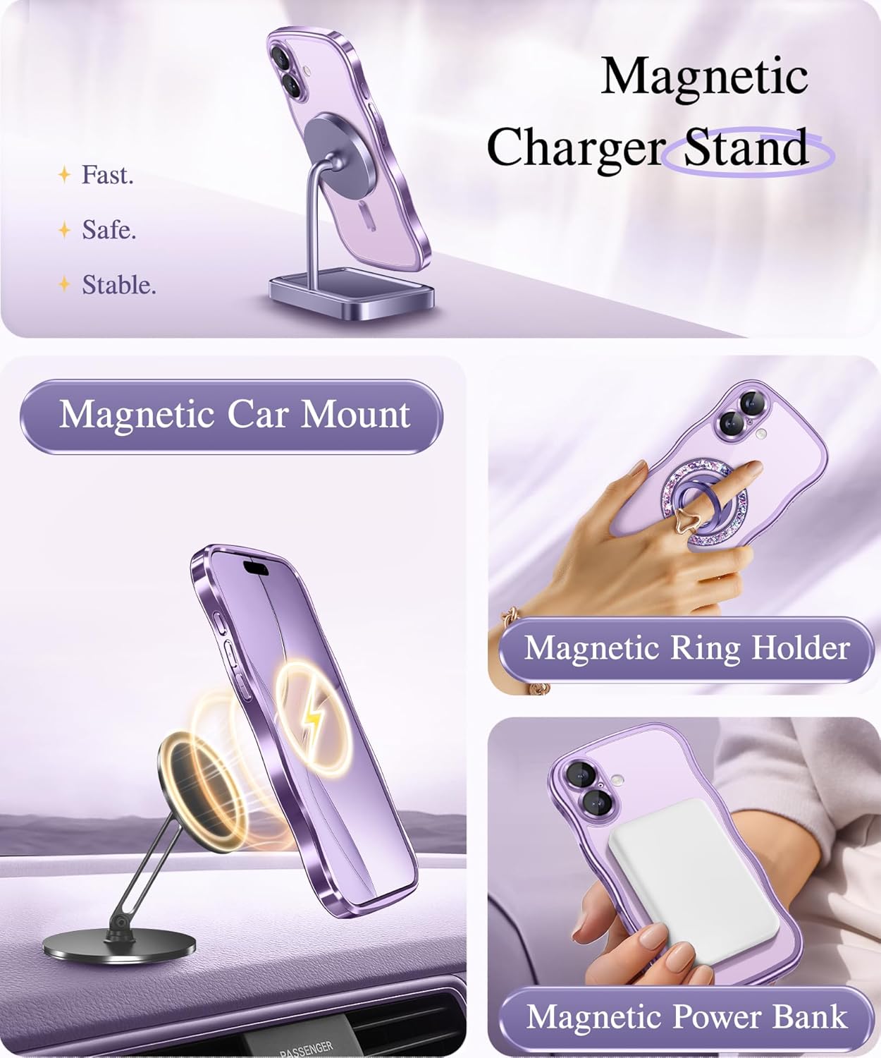 Thumbnail 4 de GVIEWIN iPhone 17 Case 6.3" Clear Lilac