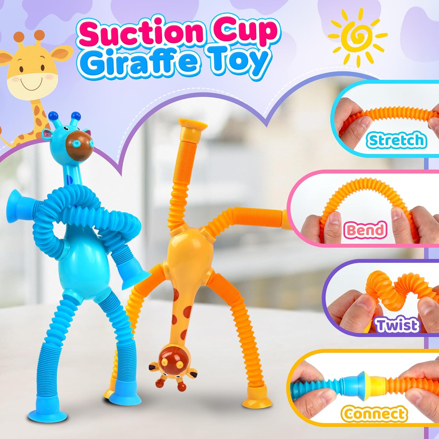 Thumbnail 4 de Giraffe Sensory Travel Toys 4-Piece Set for Road Trips and Travel