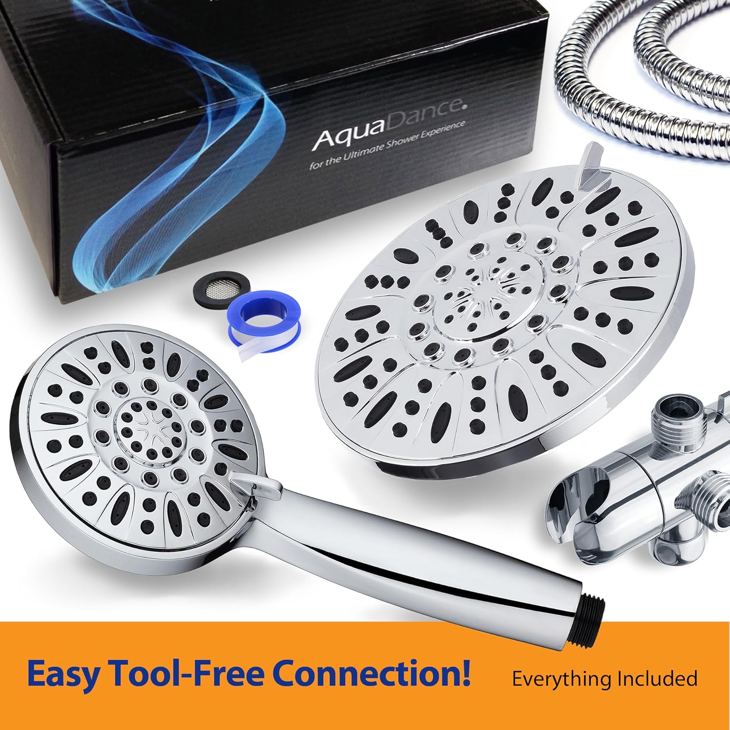 Thumbnail 5 de AquaDance 7" Premium High Pressure 3-Way Rainfall Combo (3328) with 6-Setting Hand Shower