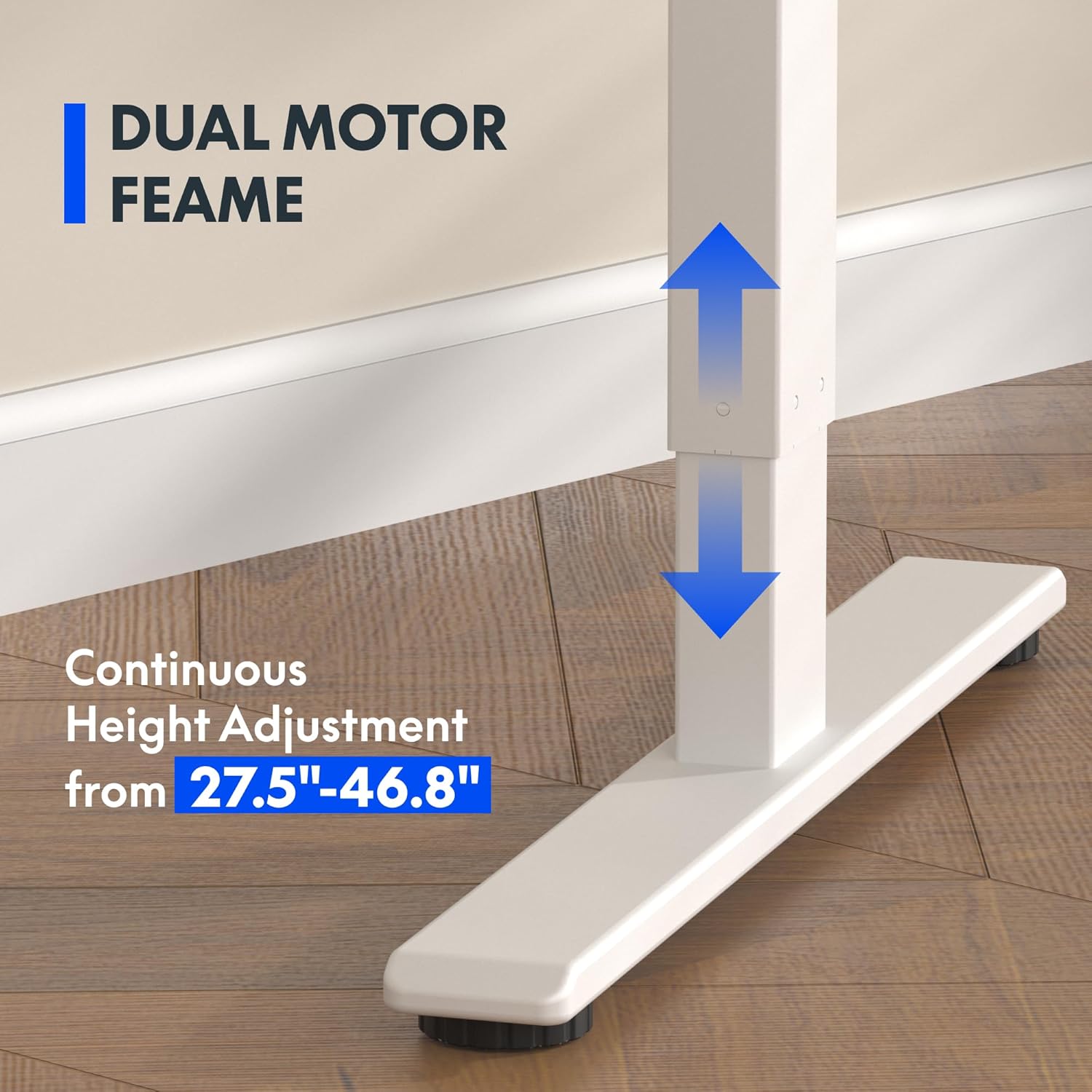 Thumbnail 4 de FlexiSpot Bureau Assis Debout électrique 120x60 cm, 2 moteurs, mémoire (plateau blanc + cadre blanc)