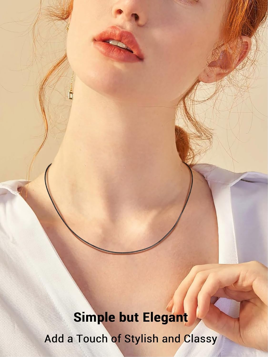 Thumbnail 1 de PROSILVER Collier Cuir Noir avec Fermoir Argent 925 – Longueurs 41 à 71 cm, cordon fin