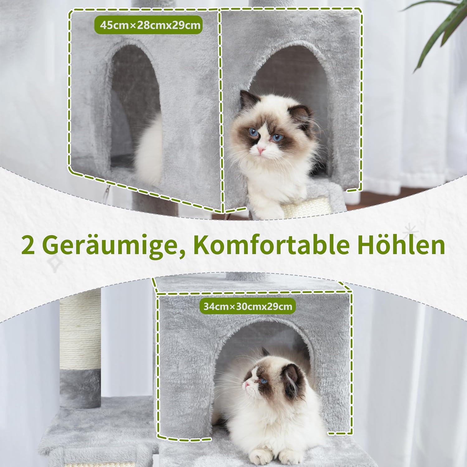 Thumbnail 2 de Gitelsnour Kratzbaum 180 cm mit 2 Höhlen