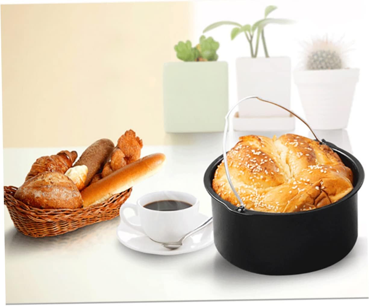Thumbnail 1 de Milisten 1pc Carbon Steel Air Fryer Cake Basket / Baking Tin – Non-stick air fryer bakeware accessory