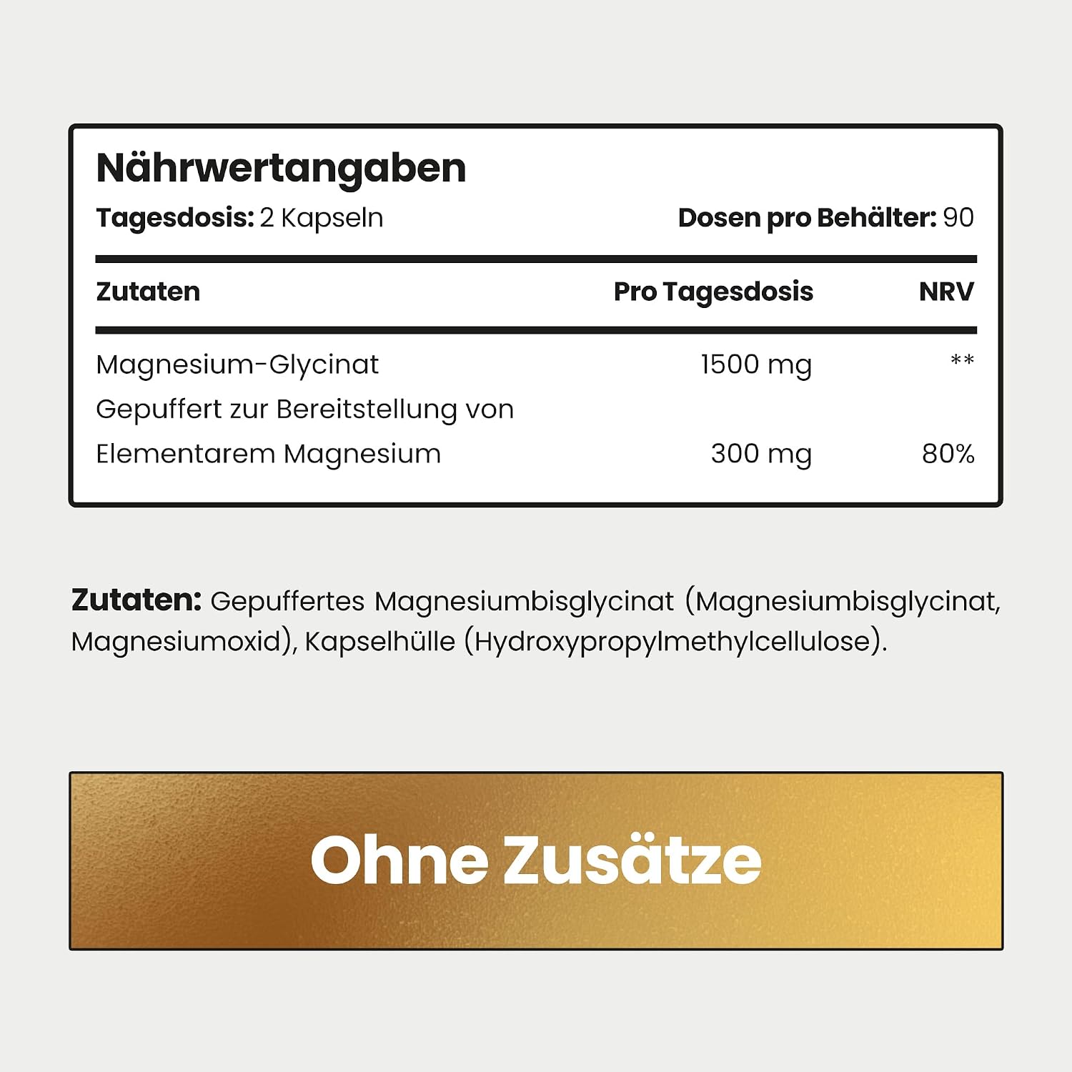 Detalle 2 de VitaBright Magnesium Glycinat 300mg 180 Kapseln