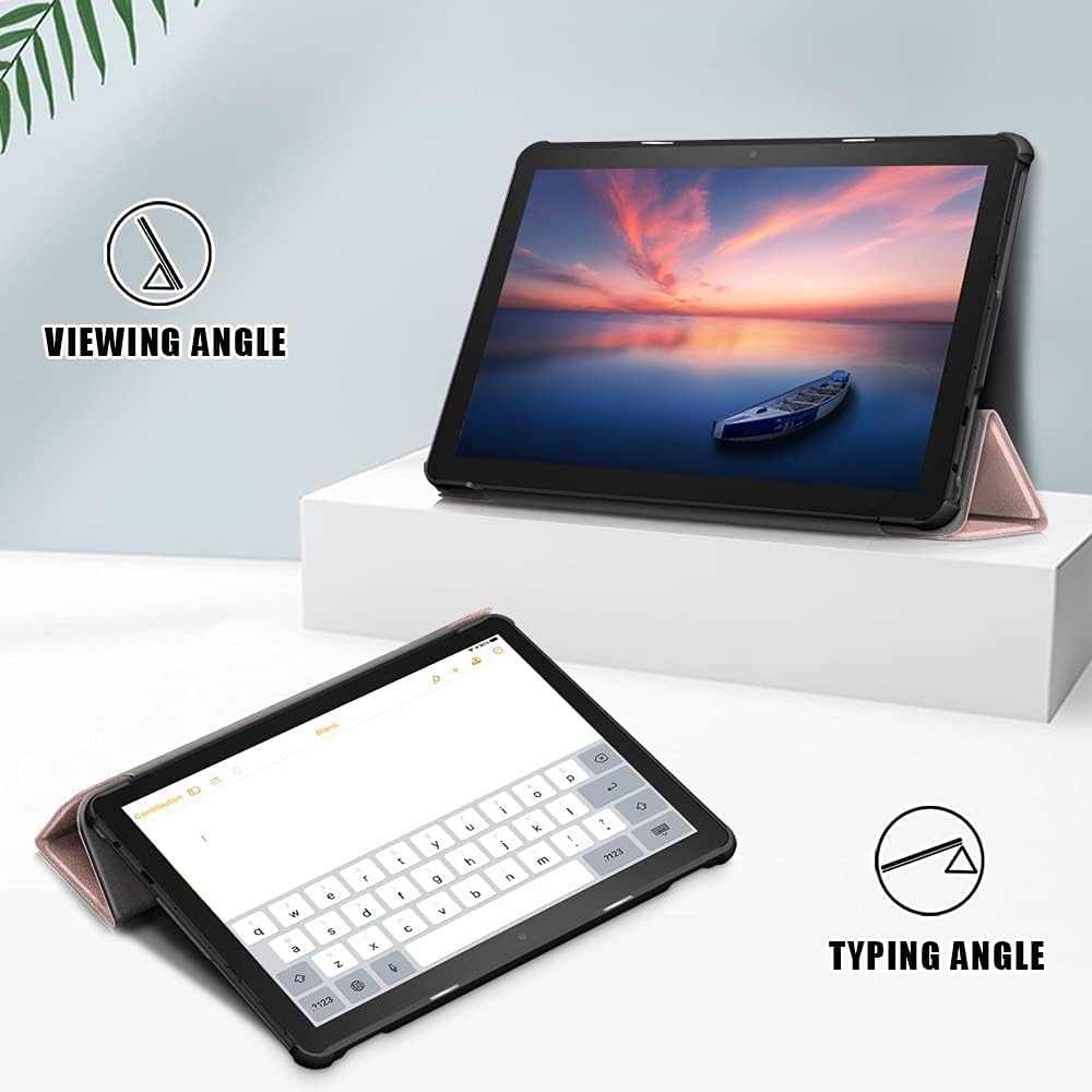 Detalle de Tri-Fold Case for H 10 Tablet (13th Generation, 10.1-inch) in Gold — Auto Wake/Sleep Hard Back Shell