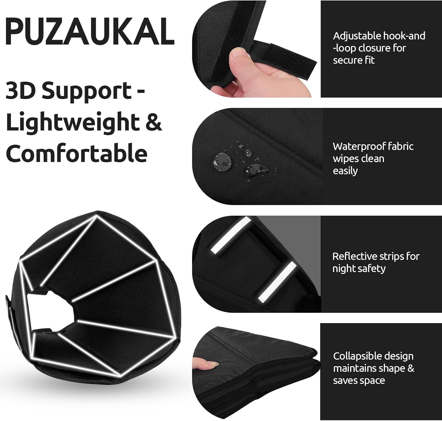 Thumbnail 1 de PUZAUKAL Halskrause Hund Weich nach OP – verstellbarer Leckschutzkragen (Schwarz, S)