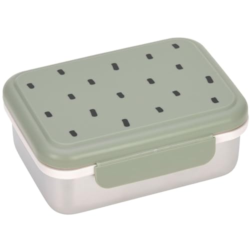 Detalle de LÄSSIG Fiambrera para niños de acero inoxidable – Happy prints light olive