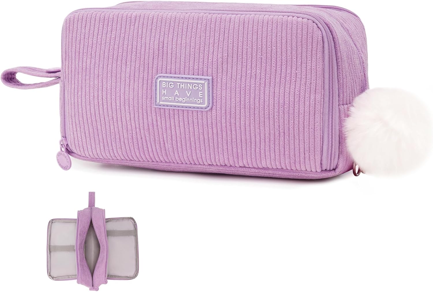 Detalle de Byitin ST-BD-4 ribfluwelen etui, 3 vakken, 2,2 liter, paars