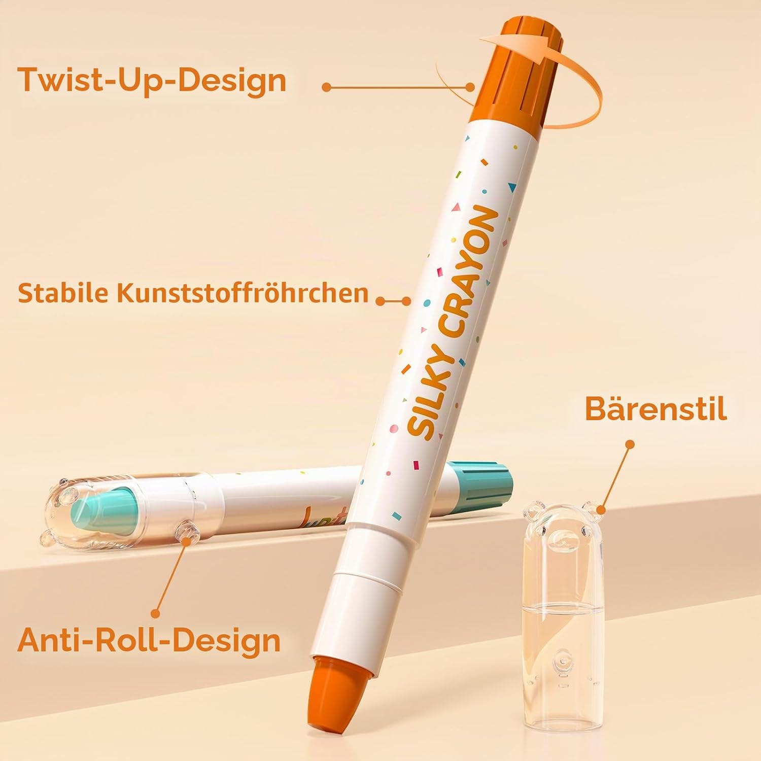 Thumbnail 3 de JUPITEARTH Wachsmalstifte für Kleinkinder – 24 leuchtende Farben, Drehbar, abwaschbar