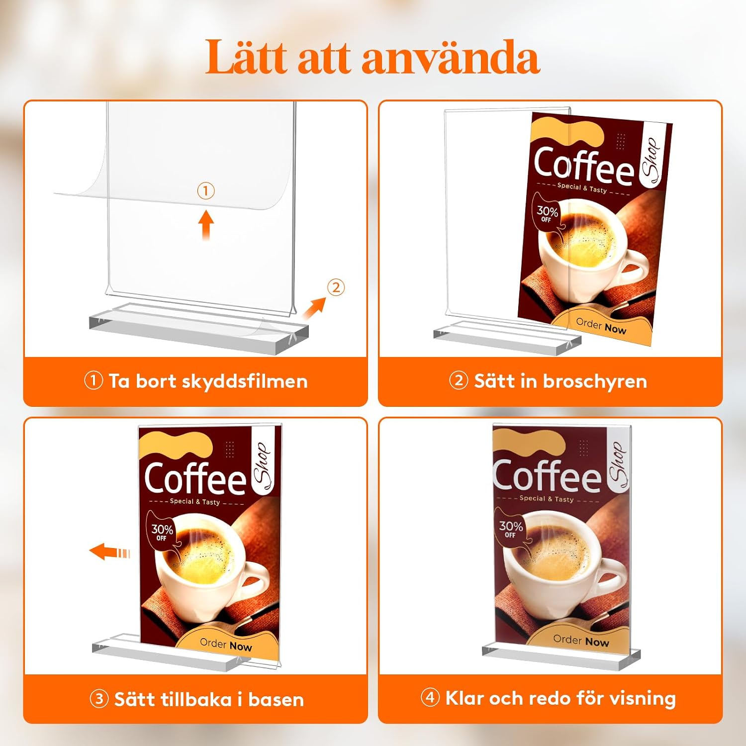 Detalle 1 de Lifewit 23082 skyltställ A5, transparent dubbelsidigt bordsställ, 8-pack