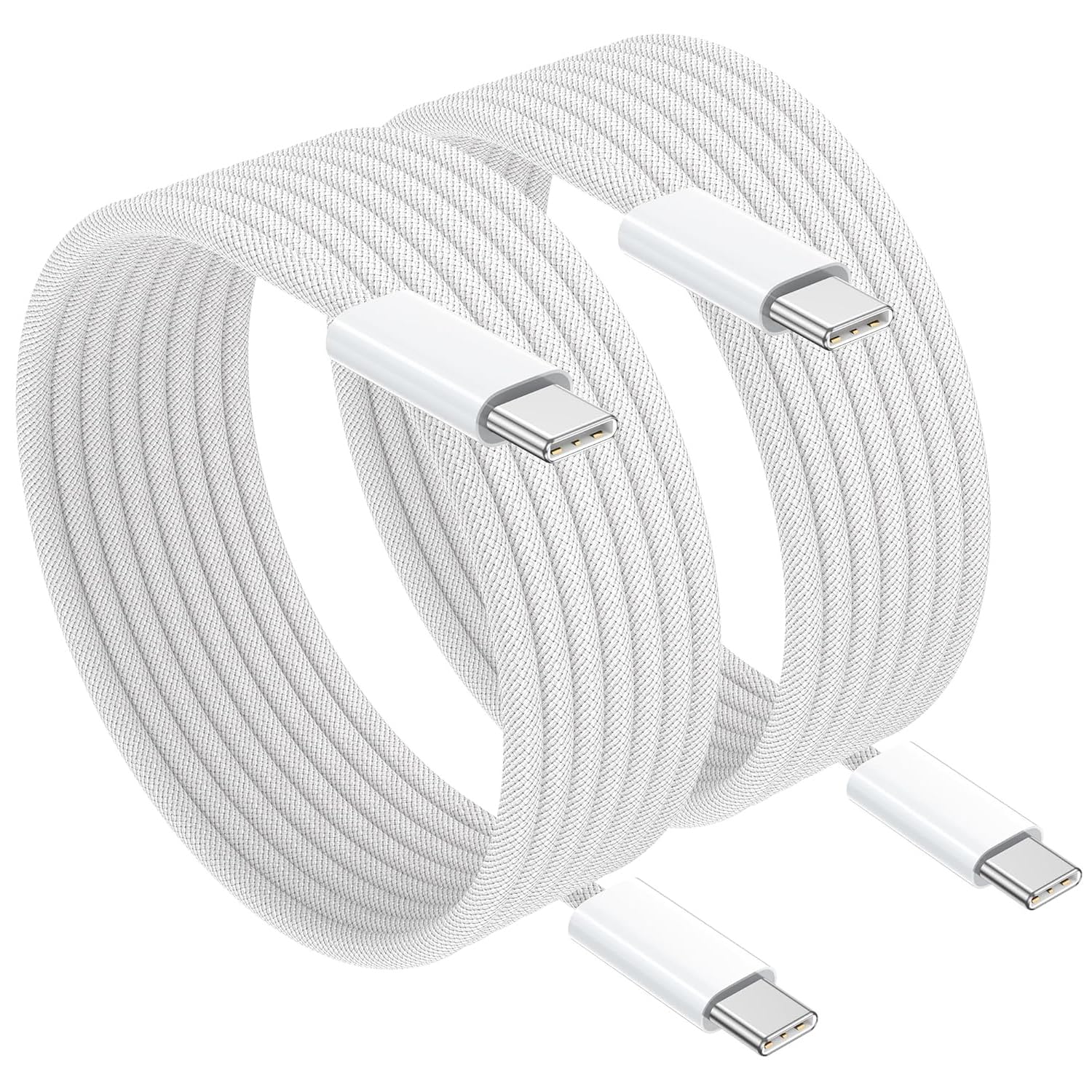 Detalle de NIBIKIA 100W Cavo USB-C 1M+1M: ricarica rapida in nylon, 2 lunghezze integrate