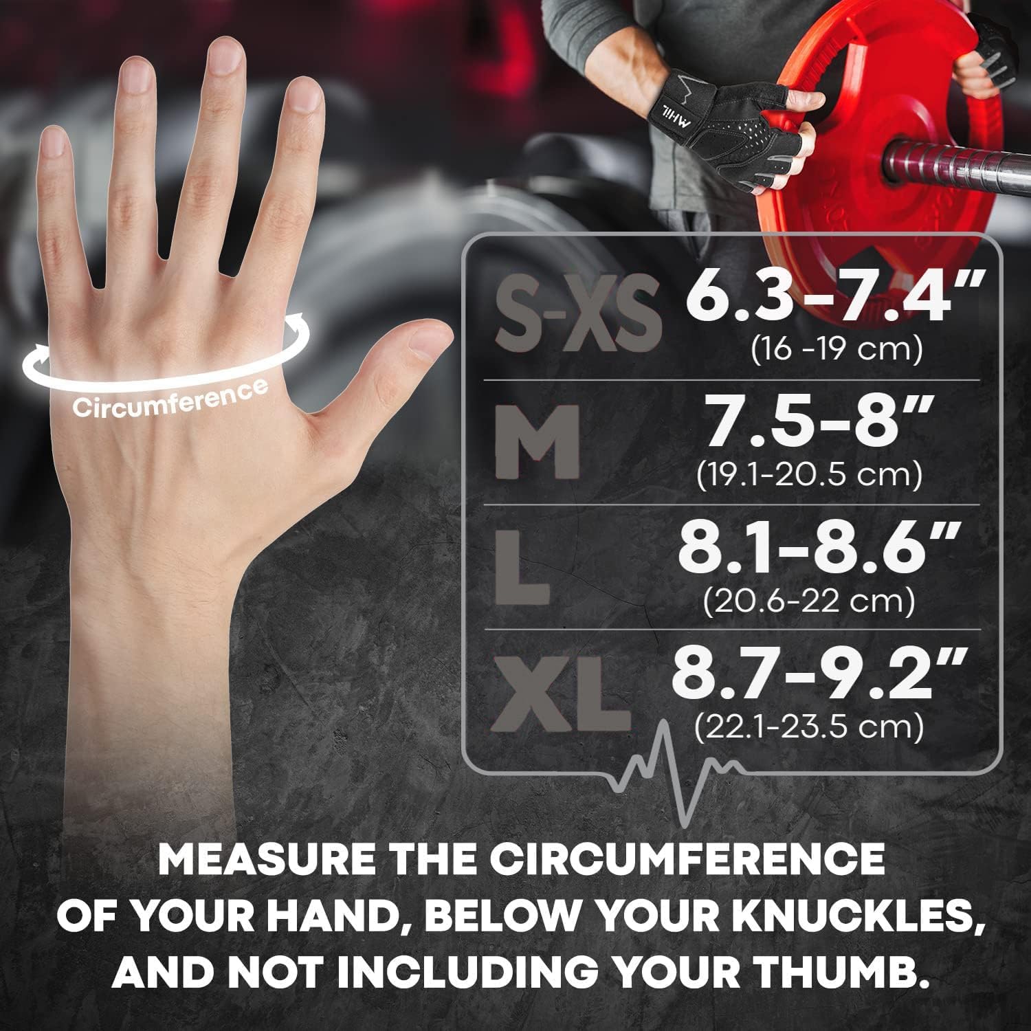 Detalle 1 de MhIL Workout Gloves for Men with Silicone Grip and Wrist Support