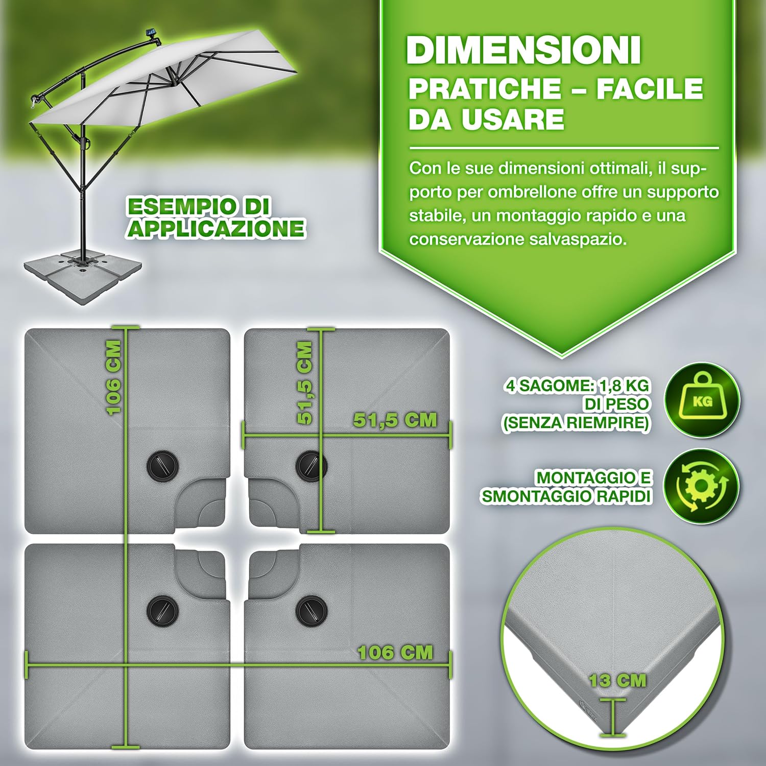 Thumbnail 6 de tillvex Base Ombrellone 90 L / 120 kg 🌂