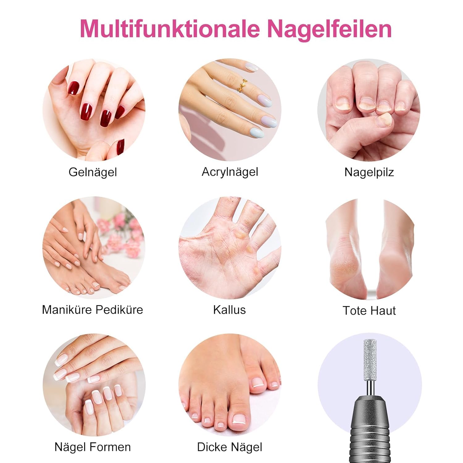 Thumbnail 5 de COSLUS C20 kabelloser Nagelfräser 11‑in‑1 für Maniküre & Pediküre
