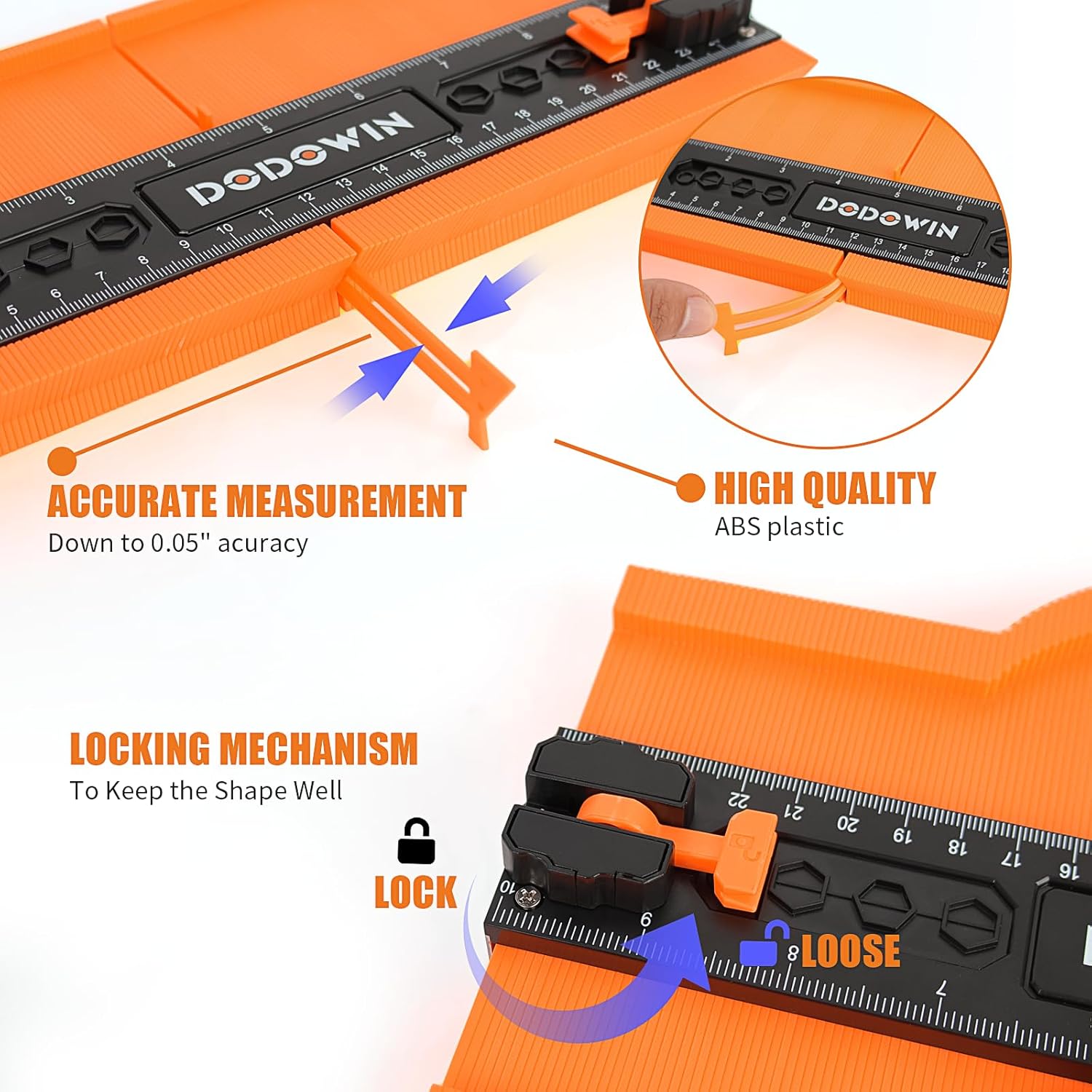 Thumbnail 1 de DODOWIN 20 Inch Contour Gauge Profile Tool with Unlimited Connection