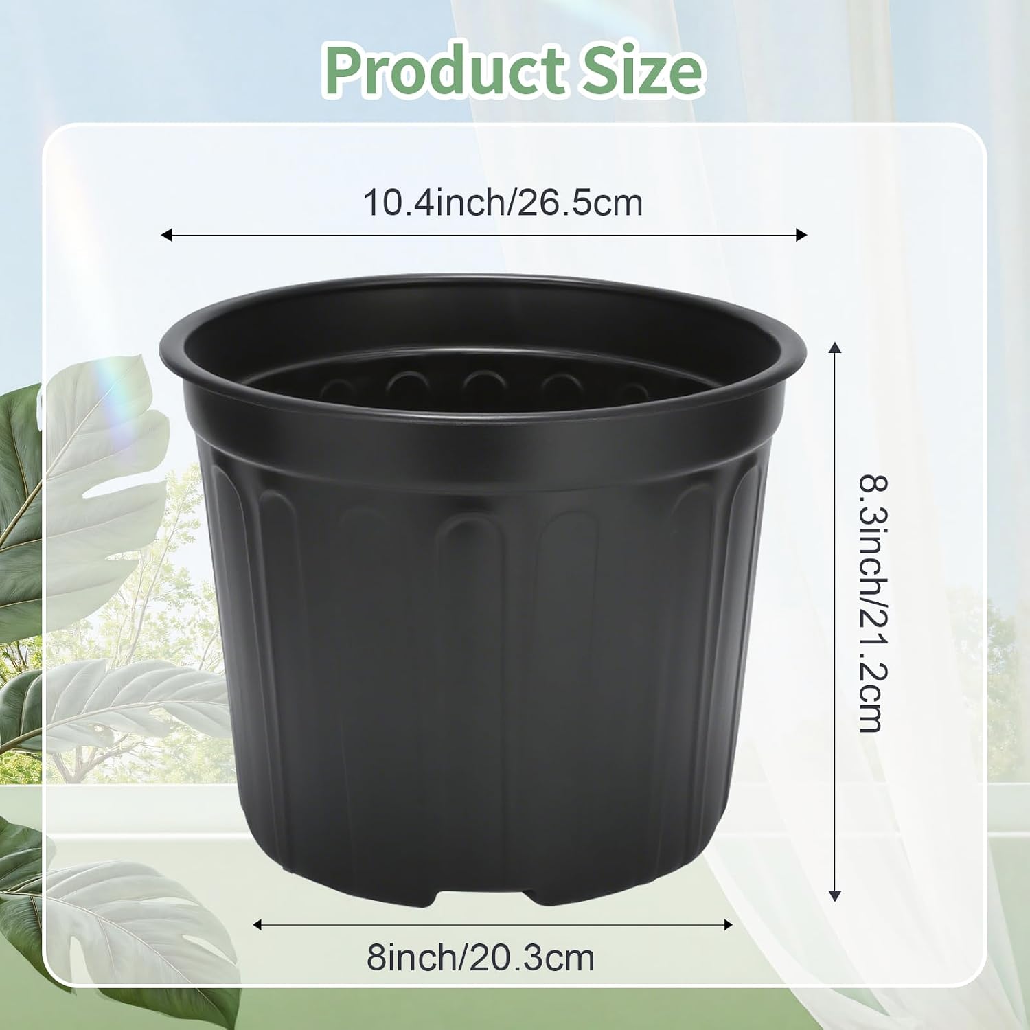 Detalle 2 de SLMKHHU 3-Gallon Nursery Pots, 40-Pack, 10.4-Inch with Drainage Holes