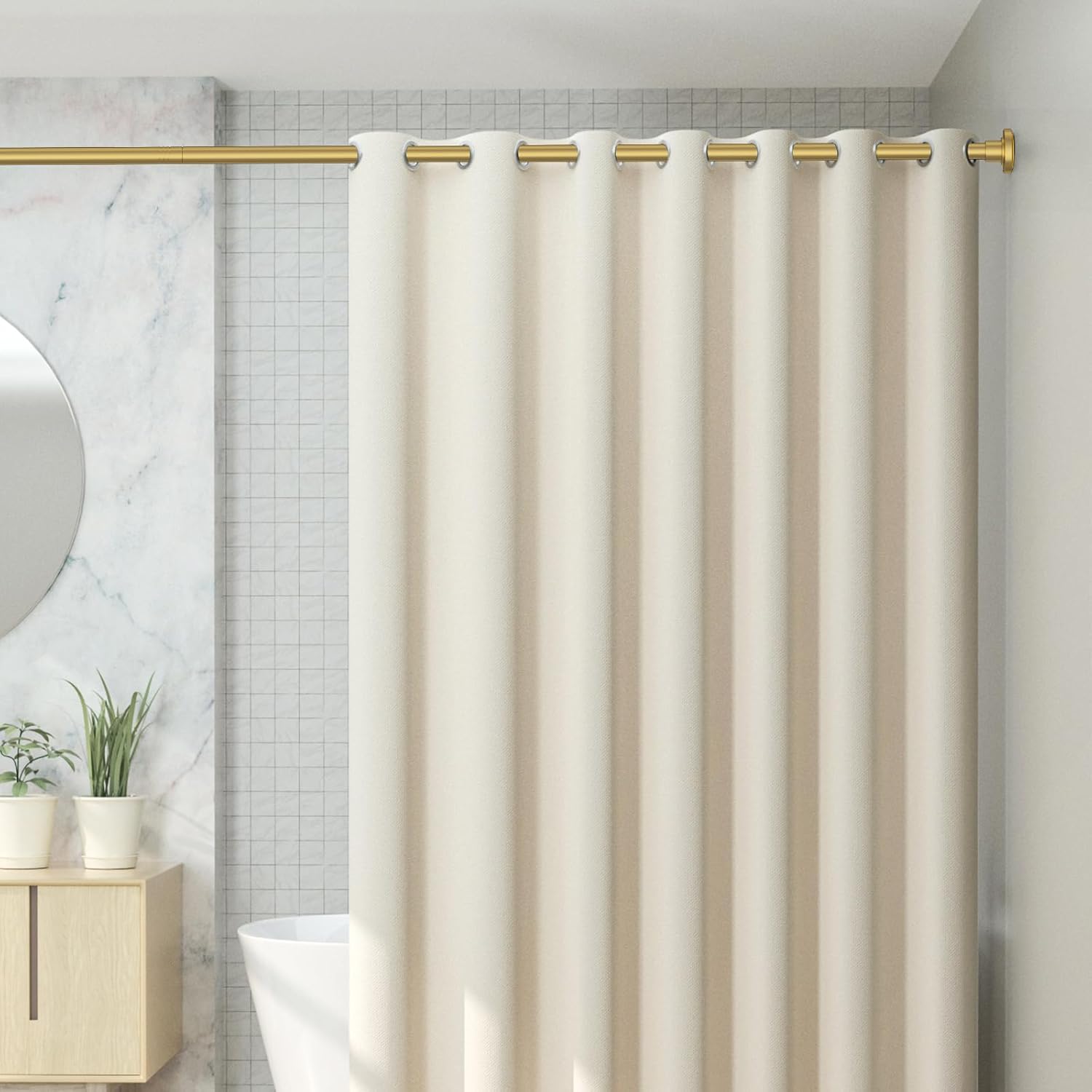 Thumbnail 6 de CorkLatta Y003 Gold Shower Curtain Rod, Adjustable 31–104 Inches