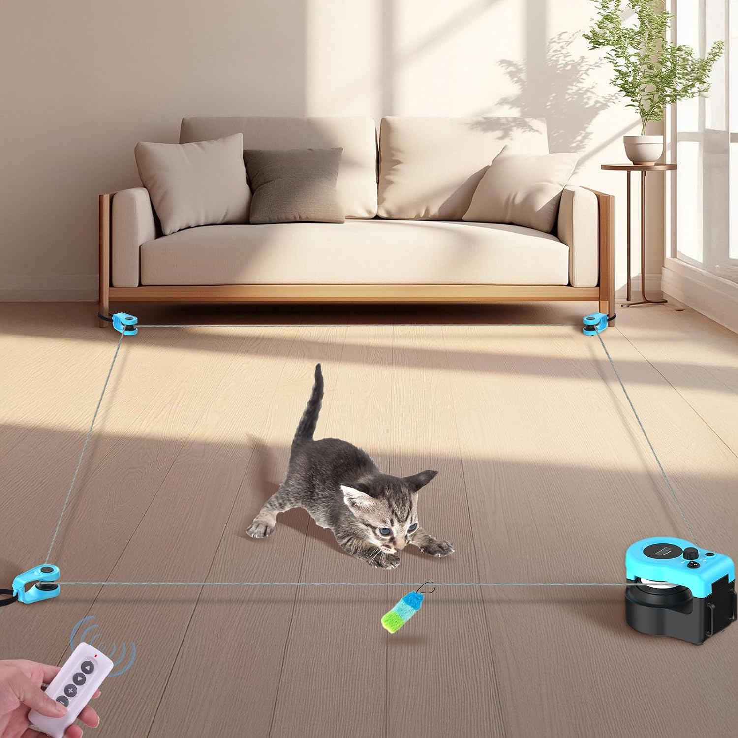 Thumbnail 6 de ITSHINY Elektrisches Katzenspielzeug mit anpassbaren Laufwegen (Auto- & manueller Modus, USB-wiederaufladbar)