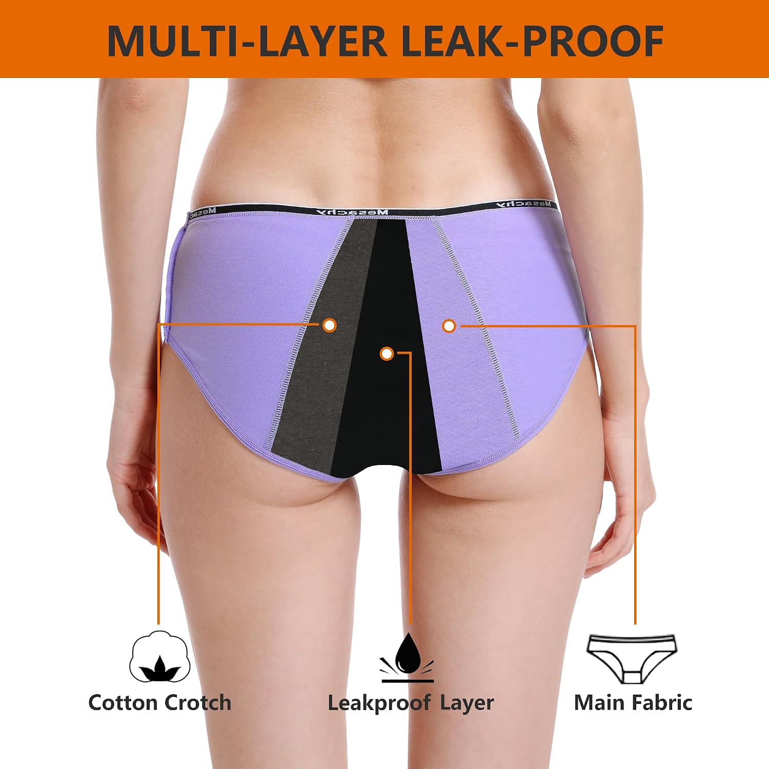 Detalle de Mesachy Teens Girls Period Underwear 5 Sizes 📄