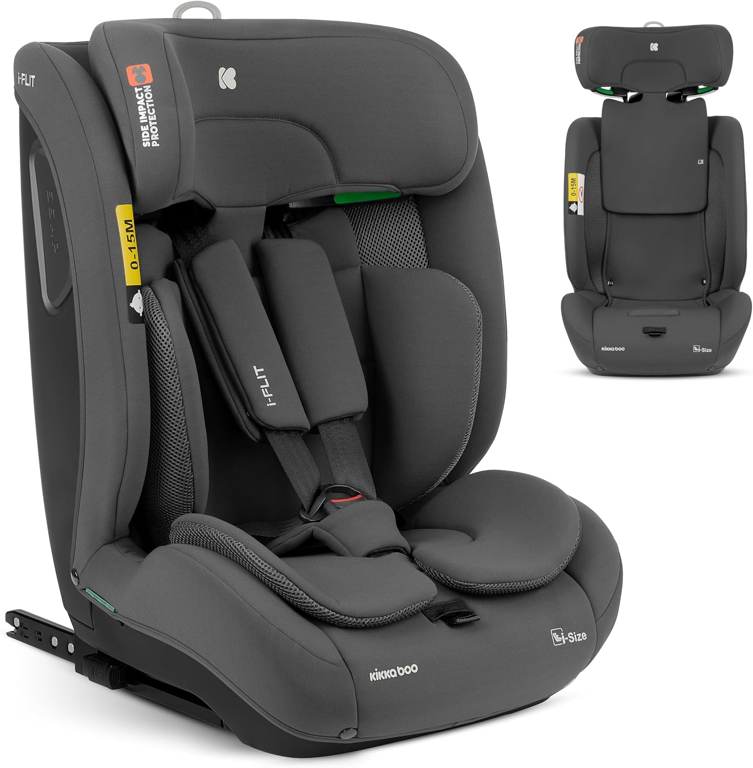 KikkaBoo Seggiolino Auto i-FLIT 9-36 kg ISOFIX i-Size: sicurezza, crescita e comfort dalla prima infanzia fino ai 12 anni