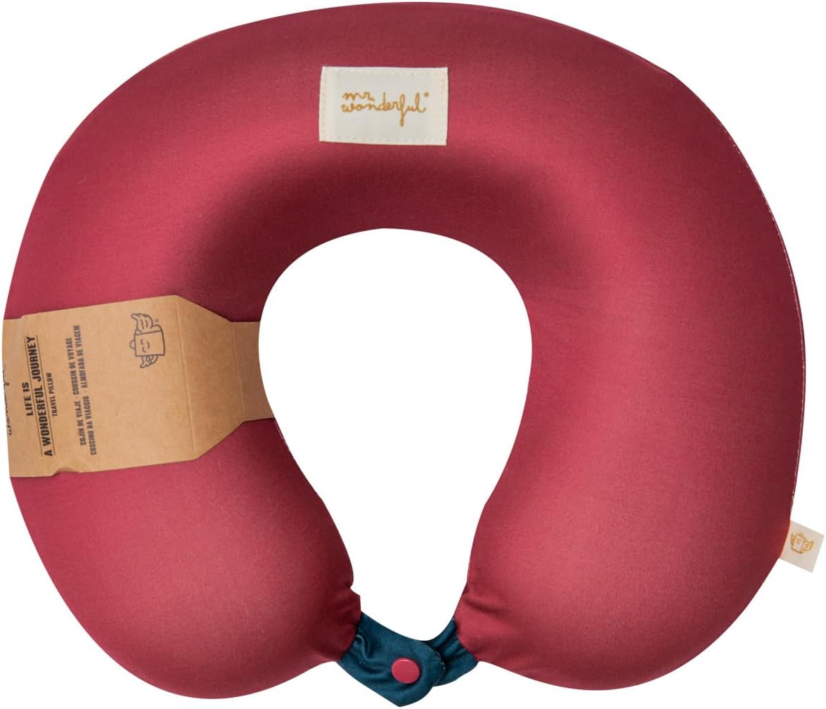 Detalle de Mr. Wonderful Cuscino da viaggio Granata: cervicale in poliestere, comfort in movimento