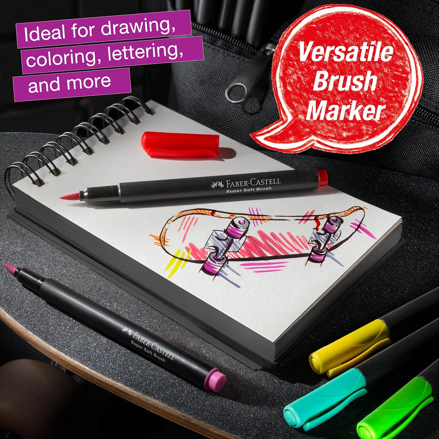 Detalle de Faber-Castell ブラックエディション ブラシペン 10本セット、ブラックインク・筆先タイプ