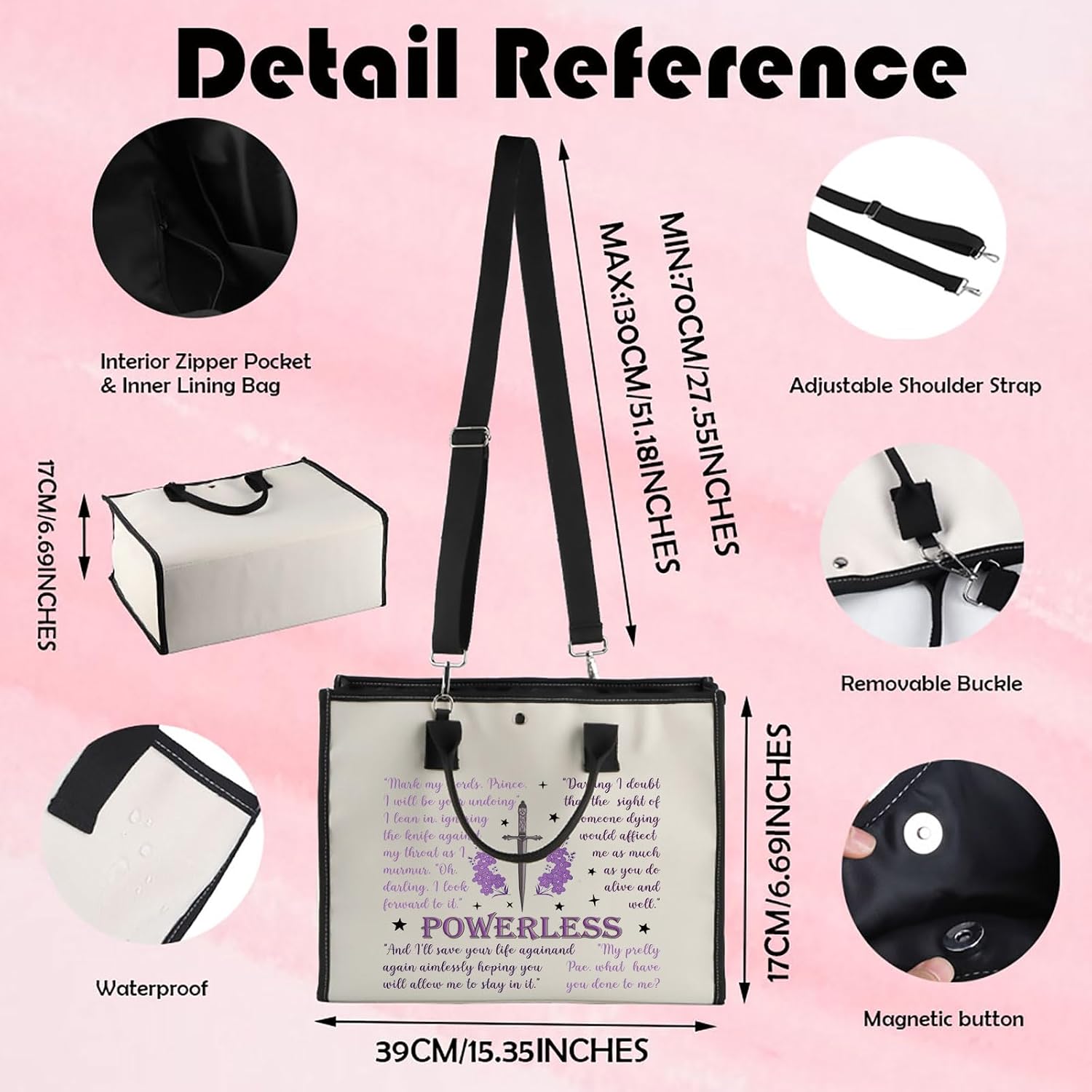 Thumbnail 3 de Powerless Tote Bag – Gift Edition for Book Lovers