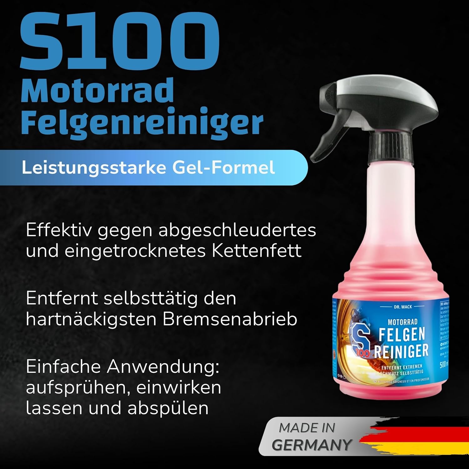 Thumbnail 1 de DR. WACK S100 Motorrad Felgenreiniger 500 ml – Gel-Formel, säurefrei