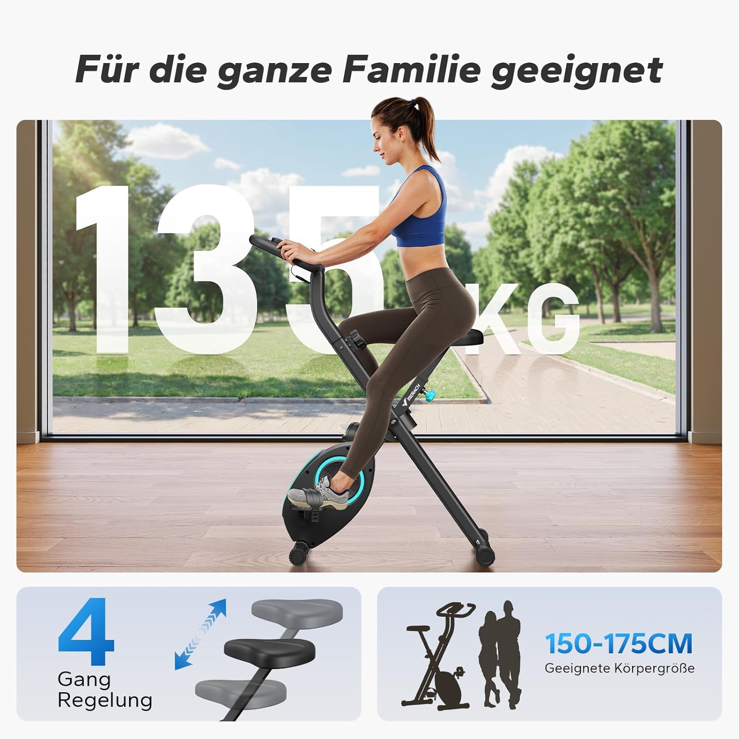 Thumbnail 6 de MERACH Heimtrainer Fahrrad Klappbar mit LCD Monitor ⌚💺