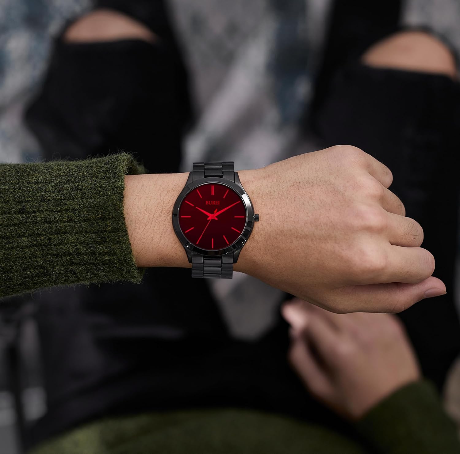 Thumbnail 6 de BUREI Montre 44 mm minimaliste pour homme