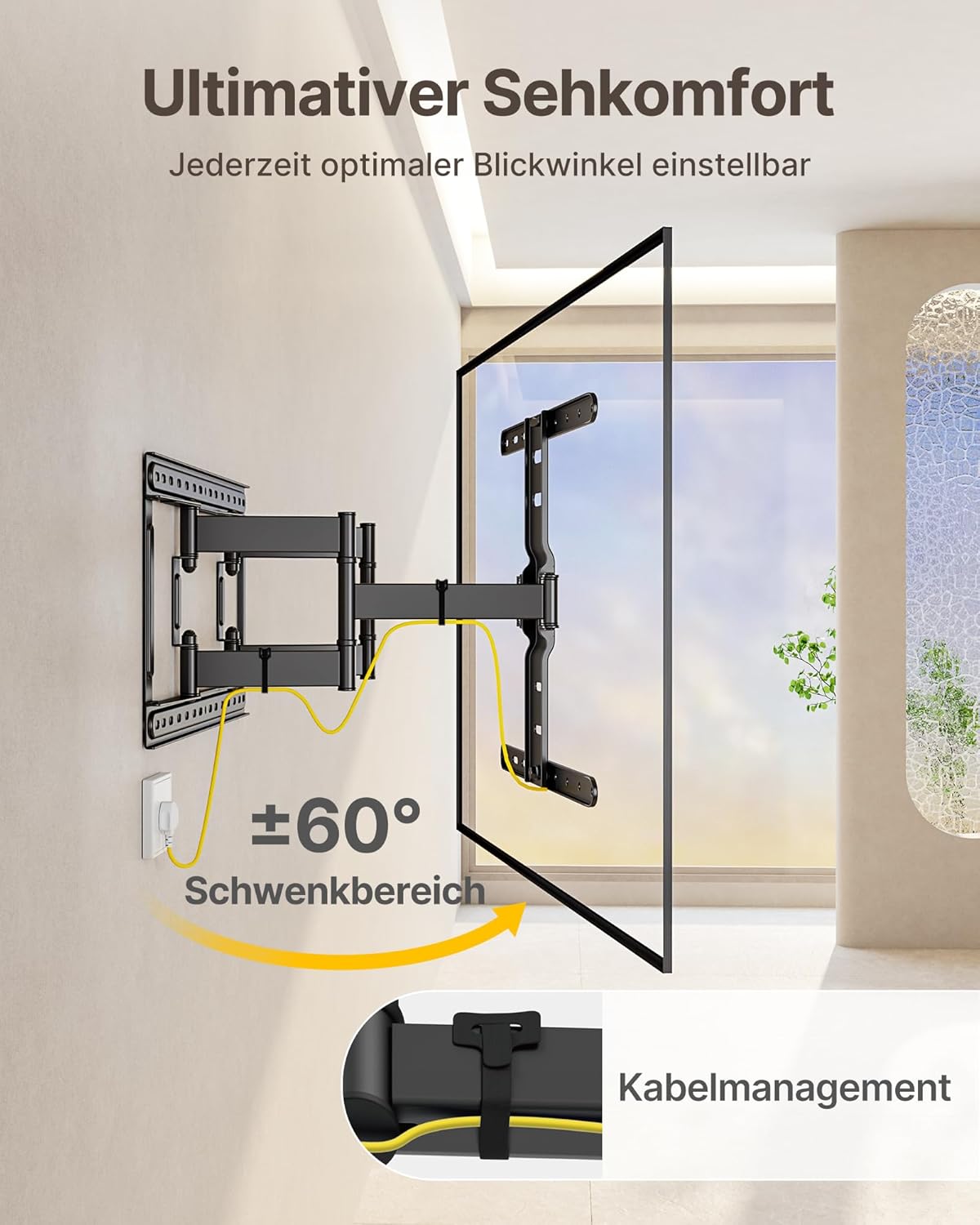 Thumbnail 5 de monTEK 1.1" Ultra Slim TV Wandhalterung 37–75 Zoll – bis 60 kg, voll beweglich, max. VESA 400x400