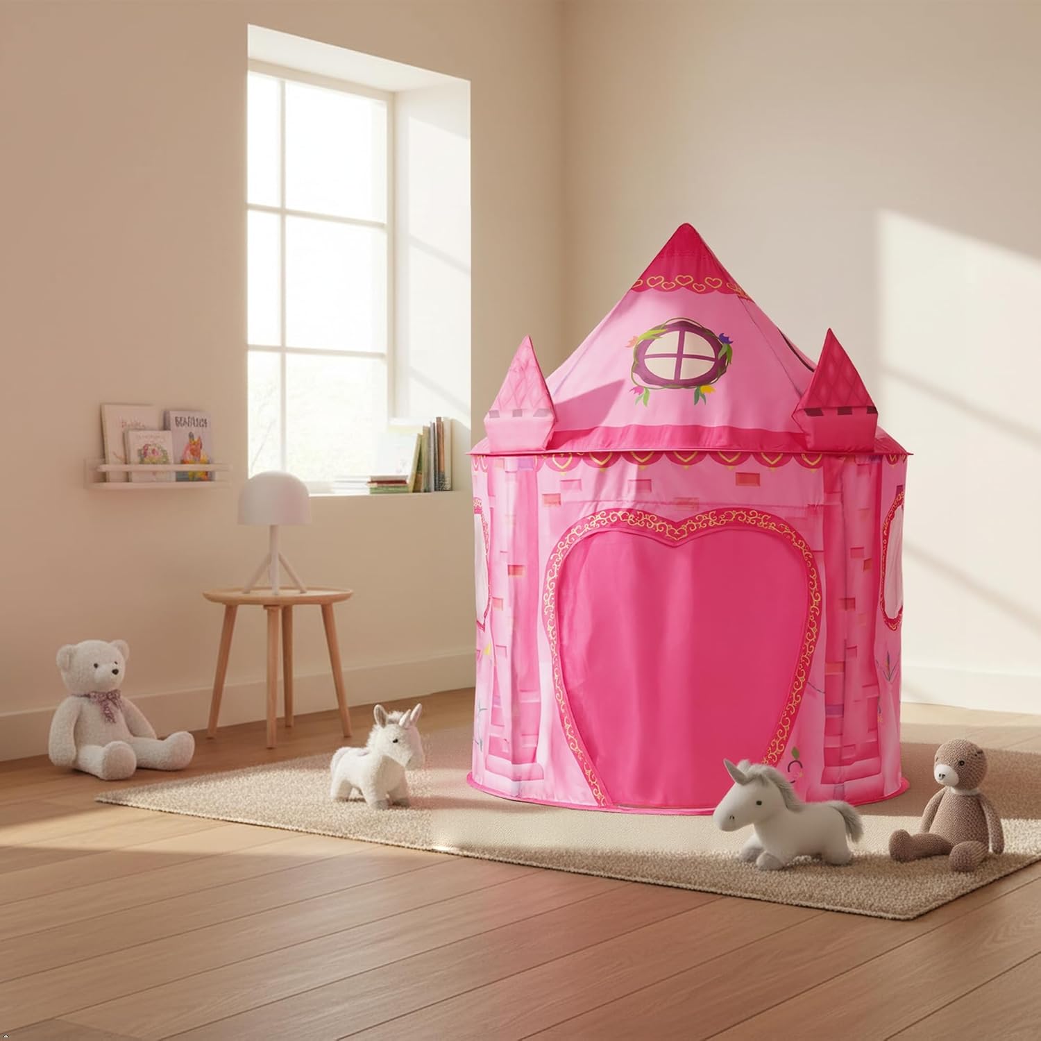 Detalle de Benebomo Tente Enfant — Tente Château Rose, Maison de Jeu d’intérieur pliable