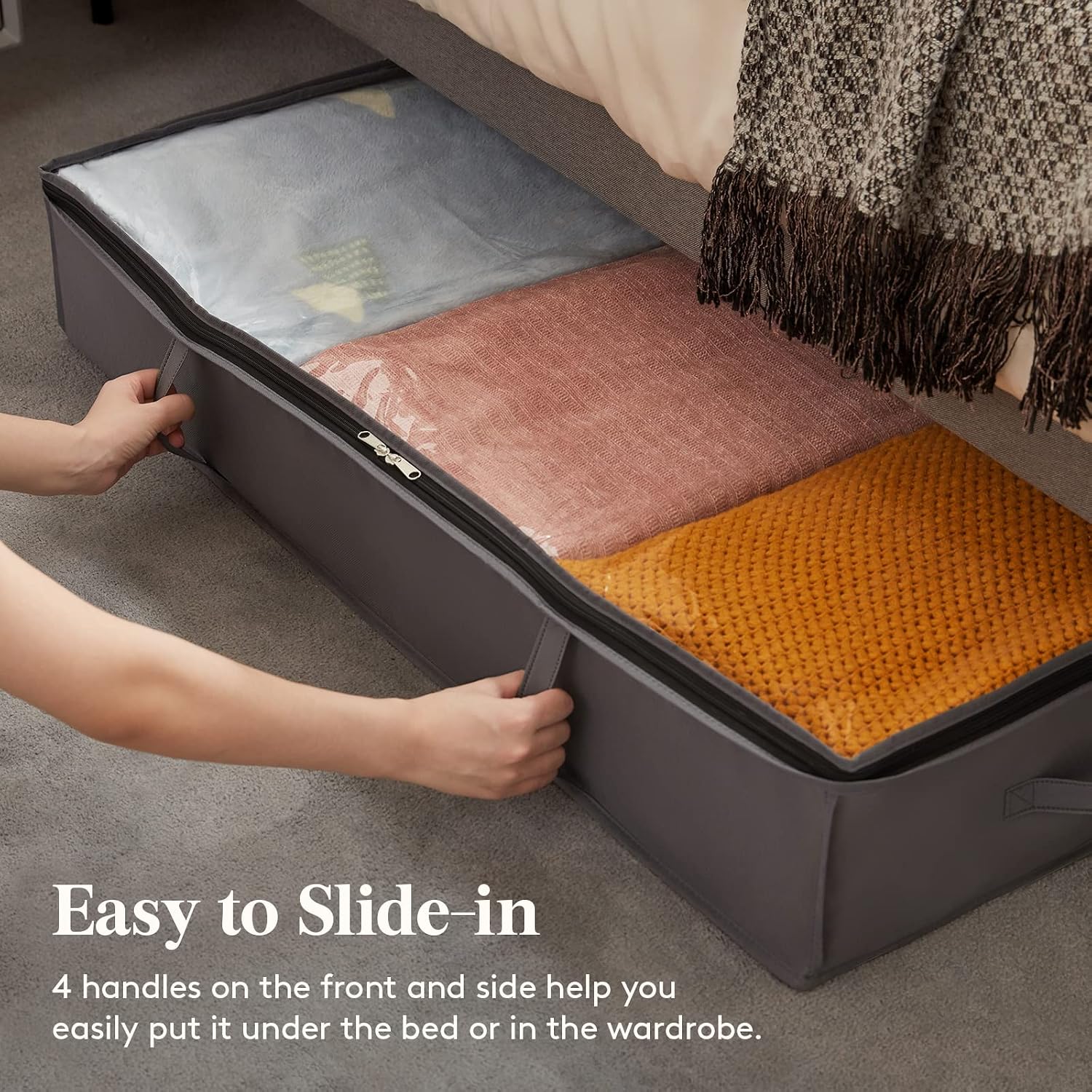Detalle de Lifewit 22142 Under-Bed Storage Bags, 6 x 75L, Grey