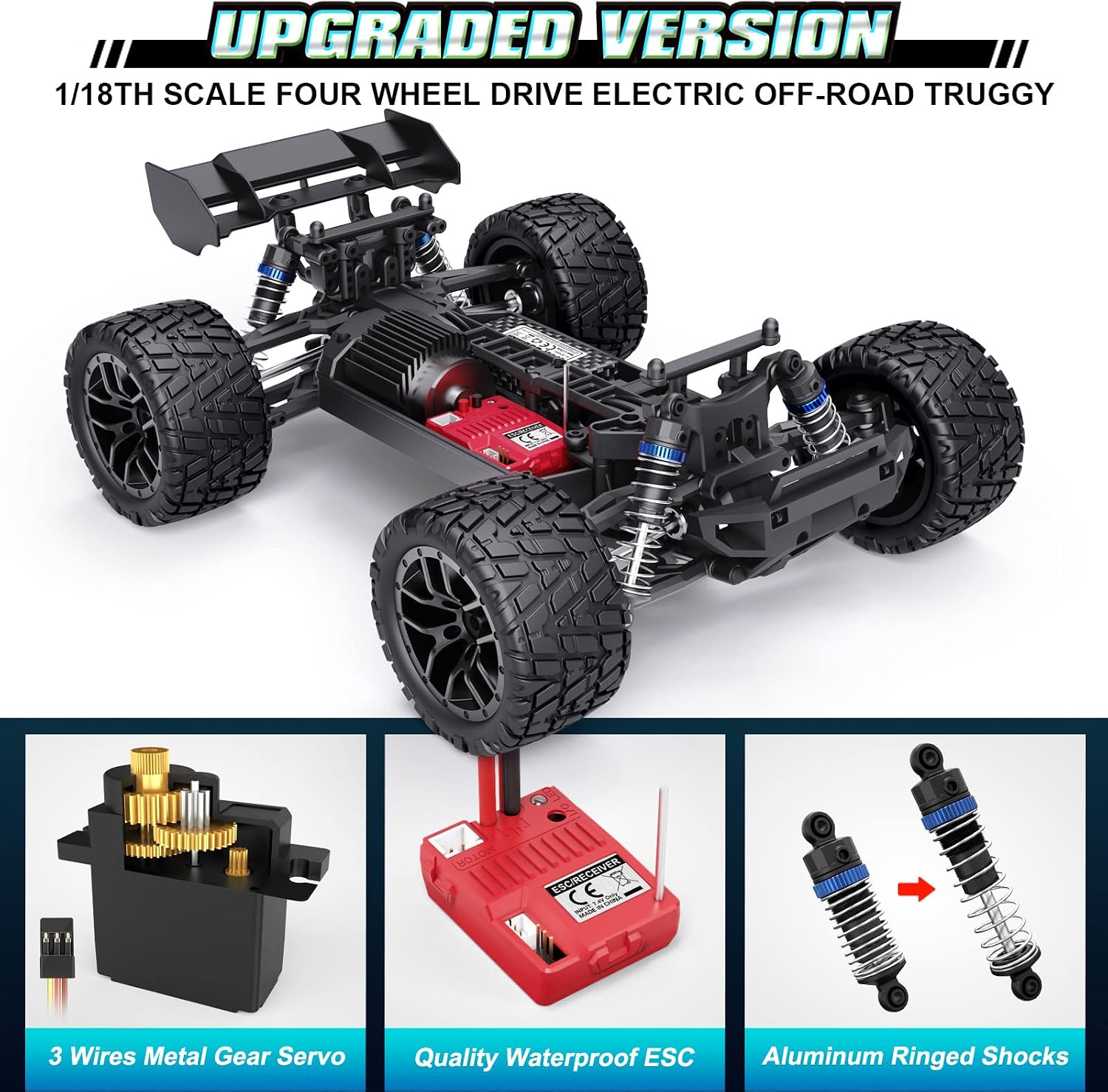 Detalle 2 de HAIBOXING 1:18 RC-Truggy 36 km/h Offroad